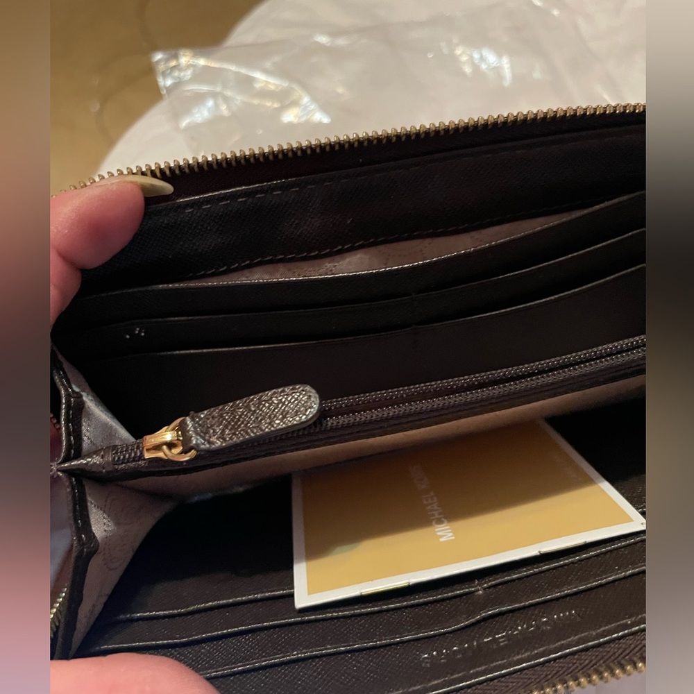Michael Kors Dark Brown  Zip-Around Wallet - Picture 7 of 8